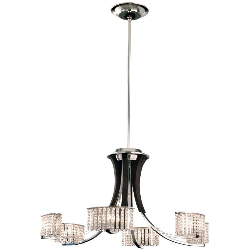 LAMP. COLGANTE VALCOUR PLATEADO 6L G9 40W