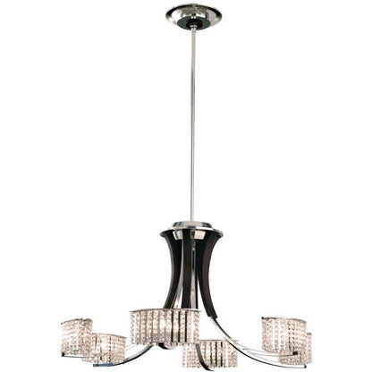 LAMP. COLGANTE VALCOUR PLATEADO 6L G9 40W