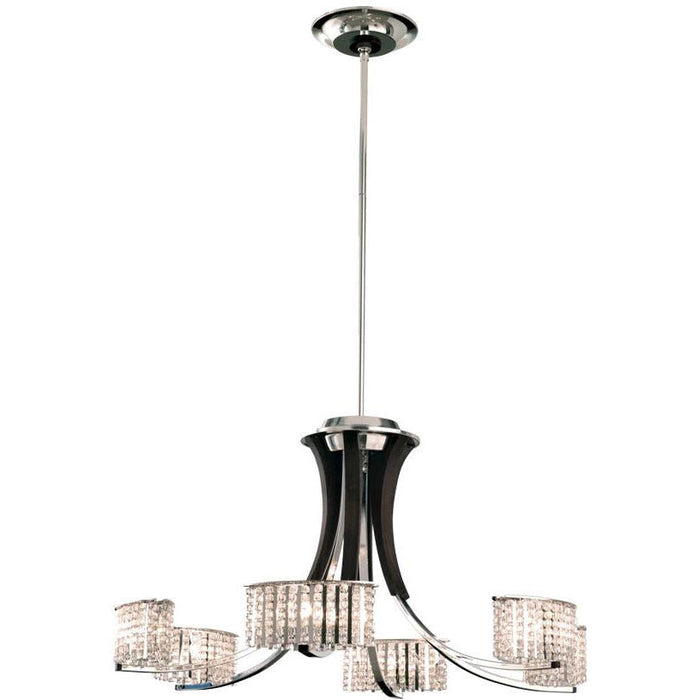 LAMP. COLGANTE VALCOUR PLATEADO 6L G9 40W