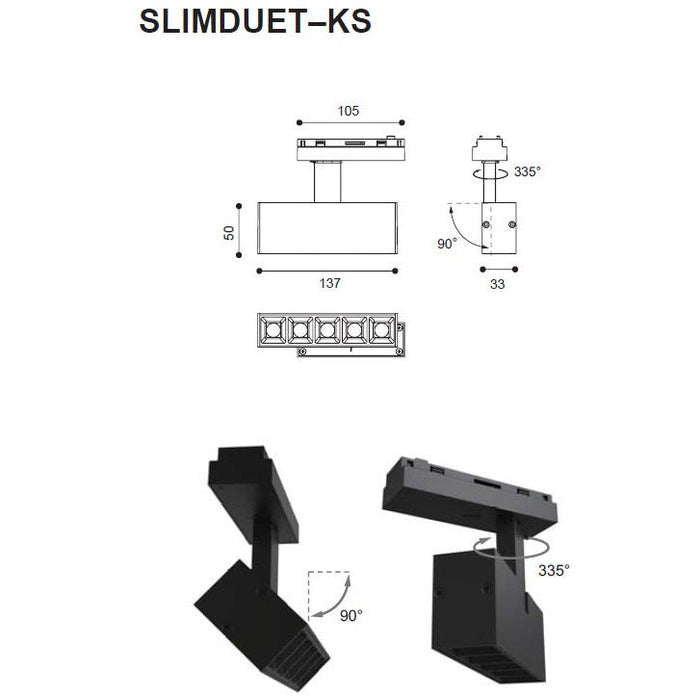 Lámpara Led Reflector Slim Negro 1L 11W 24V 3000K Beam Angle 30°