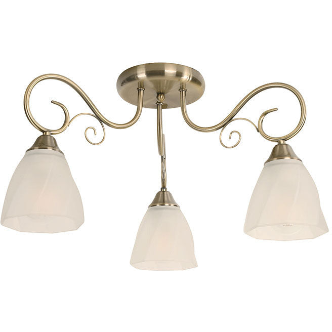 LAMP. TECHO BRONCE ANTIGUO 3L E27 40W