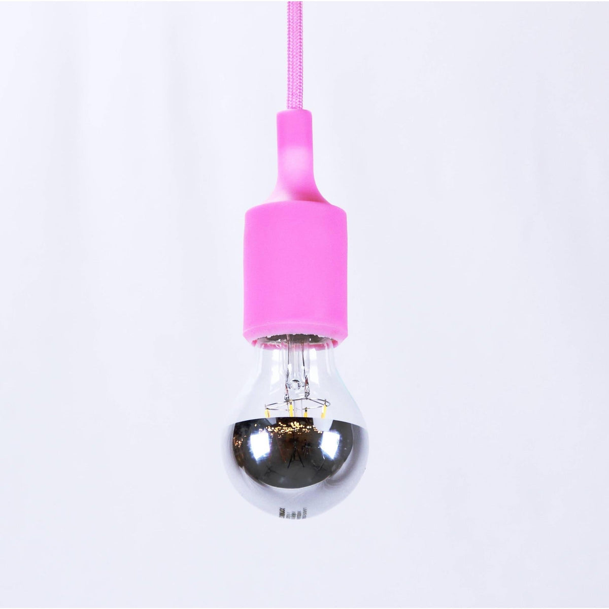 LAMP. COLGANTE ROSADO 1L E27 60W