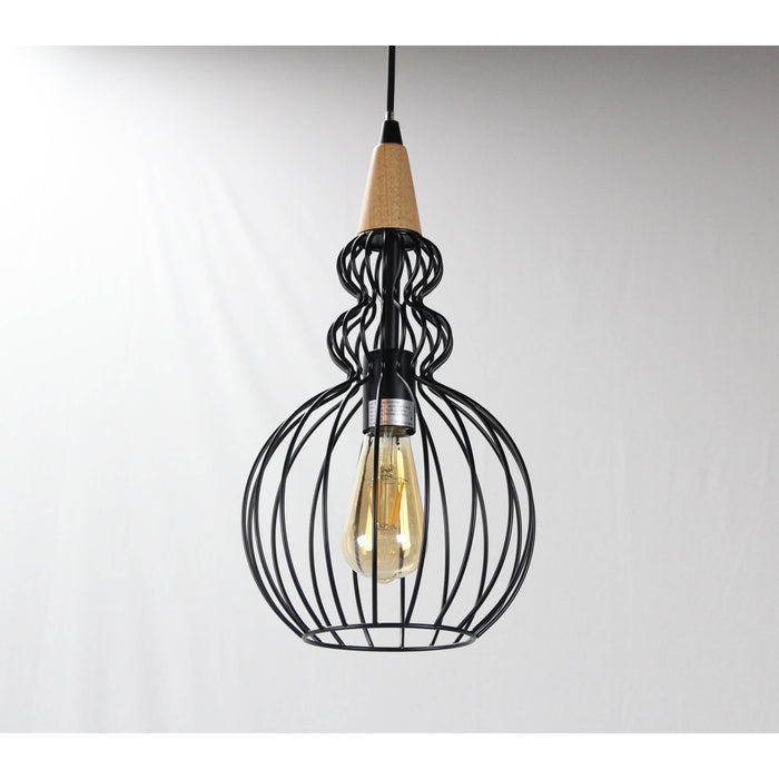 Lámpara Colgante Negro 1L E27 60W