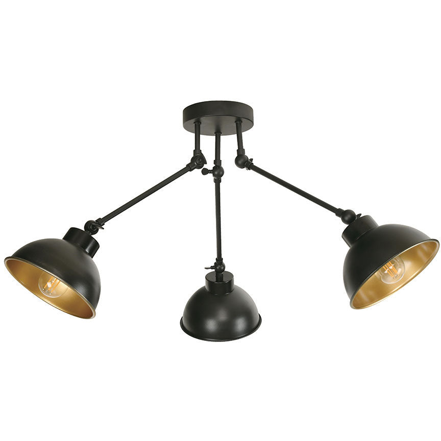 Lámpara Techo Negro 3L E27 40W