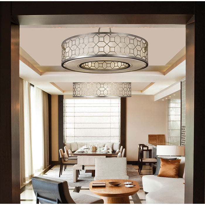 LAMP. COLGANTE ROUND ALLEGRETTO PLATEADO 5L GU24 15W