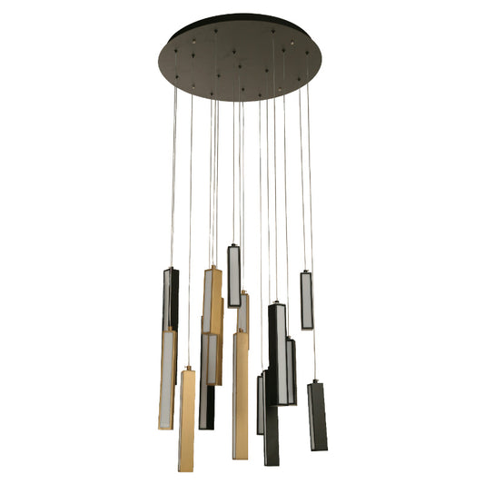Lámpara Led Colgante Negro+Bronce 1L 65W 100-240V 2700K