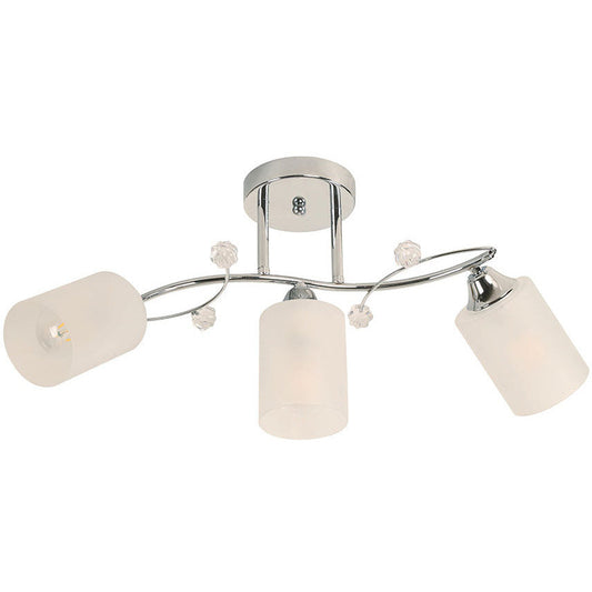 LAMP. TECHO CROMO 3L E27 40W