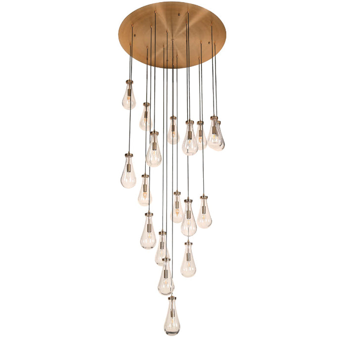 LAMP. COLGANTE BRONCE DORADO 18L E14 10W