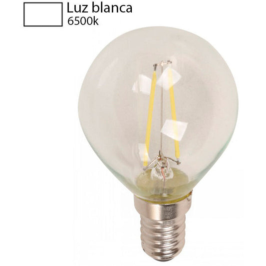 BOMBILLO LED FILAMENTO G45 E14 2W 120V 6500K