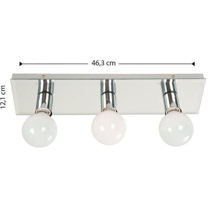 LAMP. PARED CROMO 3L E27 60W