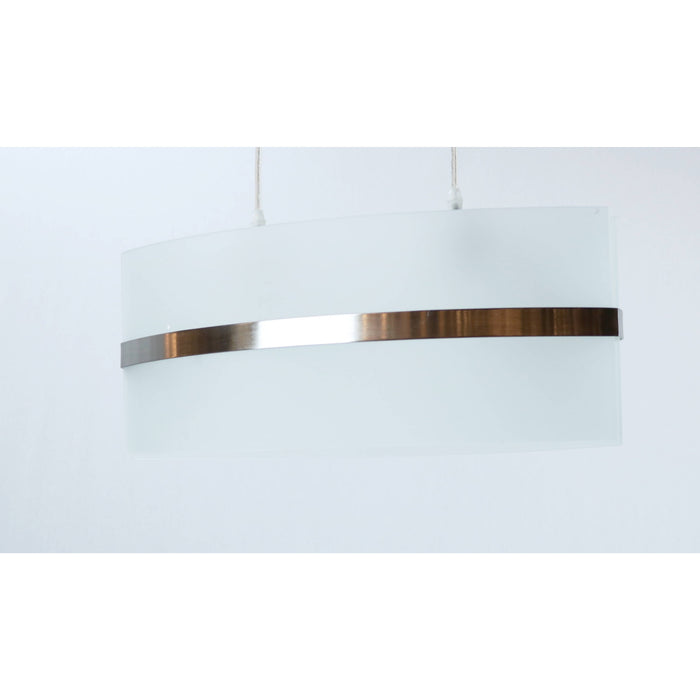 LAMP. COLGANTE NÍQUEL SATINADO 2L E27 60W
