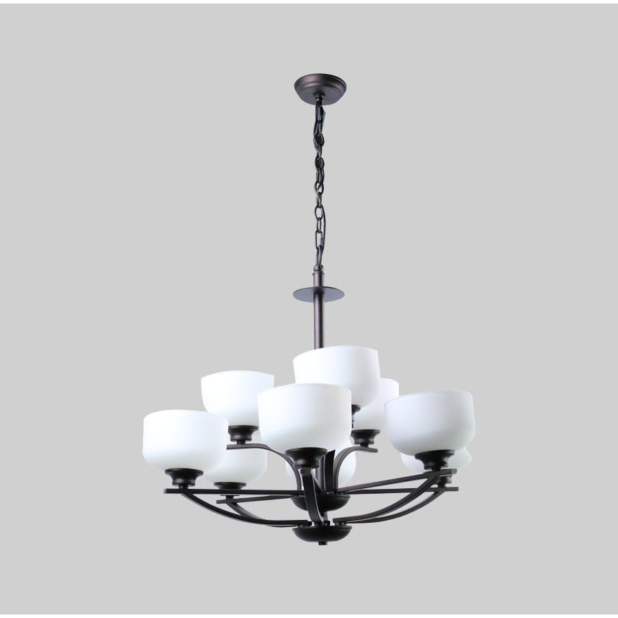 LAMP. COLGANTE BRONCE ANTIGUO 9L E27 60W