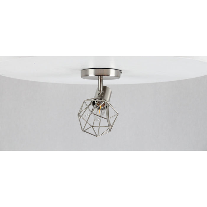 LAMP. TECHO NIQUEL SATINADO 1LUZ E27 60W N/B