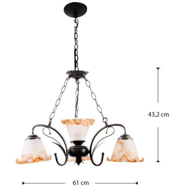 LAMP. TECHO BRONCE 4L E27 60W