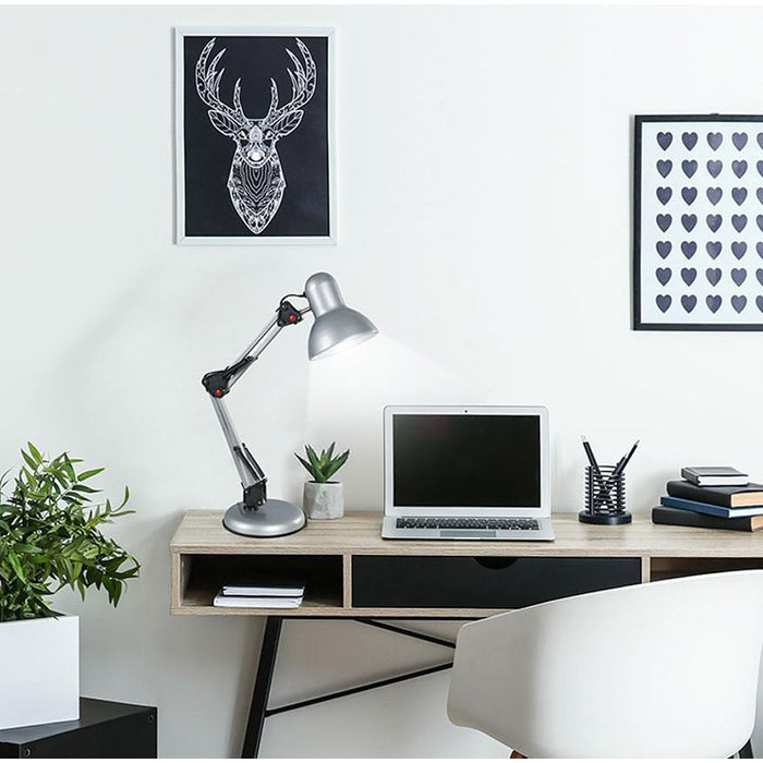 LAMP. ESCRITORIO PLATA 1L E27 40W