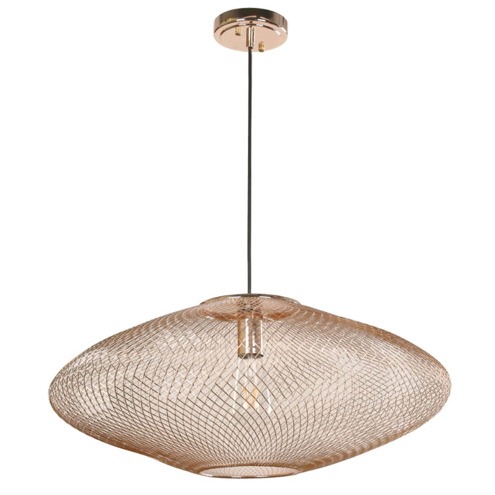LAMP. COLGANTE DORADO 1L E27 60W
