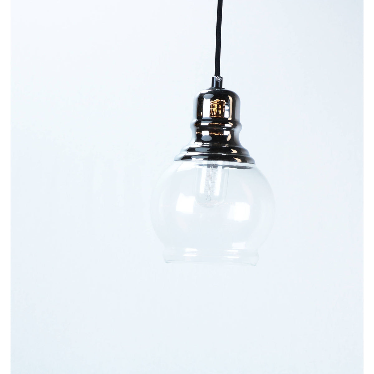 Lámpara Colgante Negro Y Cromo 1L E27 40W