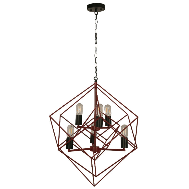 Lámpara Colgante Negro 6L E27 40W