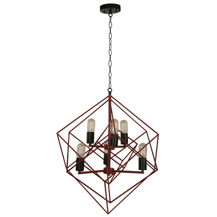 Lámpara Colgante Negro 6L E27 40W