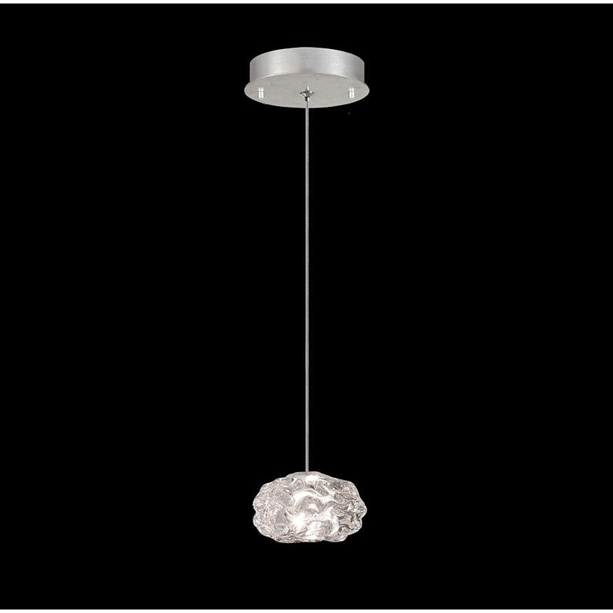 LAMP. COLGANTE EVENING CLOUD PLATEADO 1L G4 10W