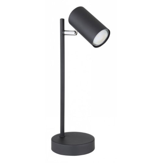 LAMP. MESA NEGRO Y CROMADO 1L GU10 7W