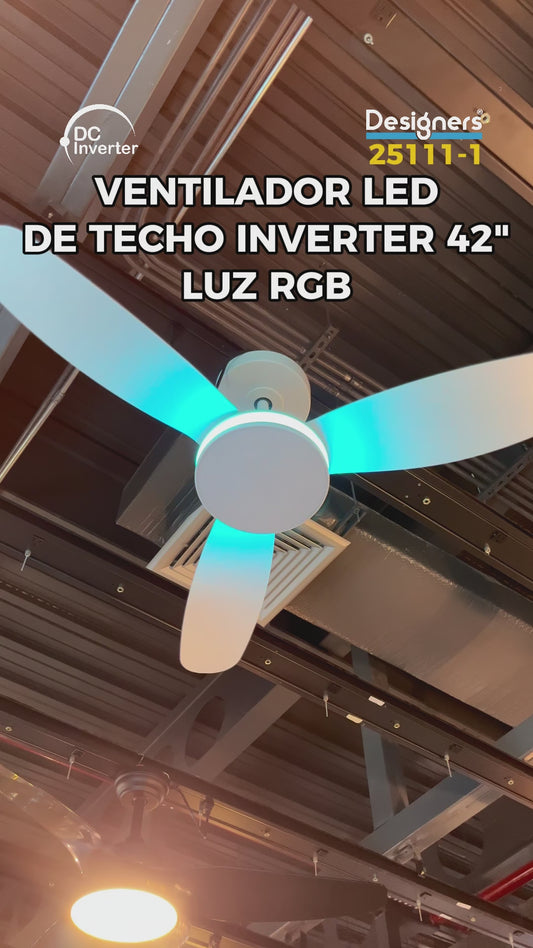 VENTILADOR LED DE TECHO BLC DC 42" 25W 2700/4000/6500K DIM. CCT TEMP./LUMENS/RGB C/R