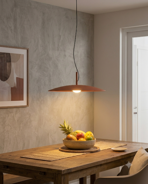 LAMP. LED COLGANTE NEGRO Y TERRACOTA 8W 100-240V 3000K