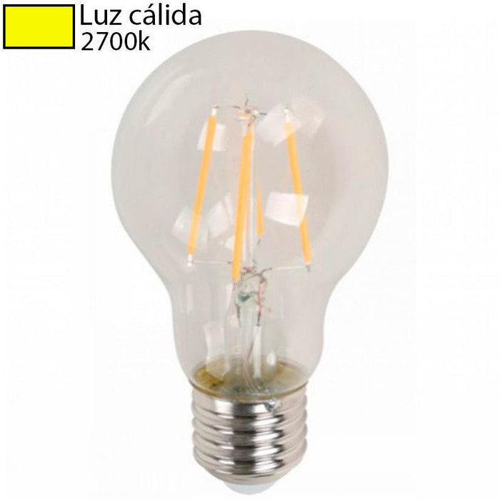 BOMB. LED A19 FILAMENTO E27 5W 2700K 4PZAS