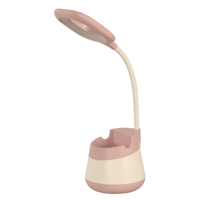 LAMP. LED ESCRITORIO ROSADO 1L 3W 5V 6000K (CON USB)