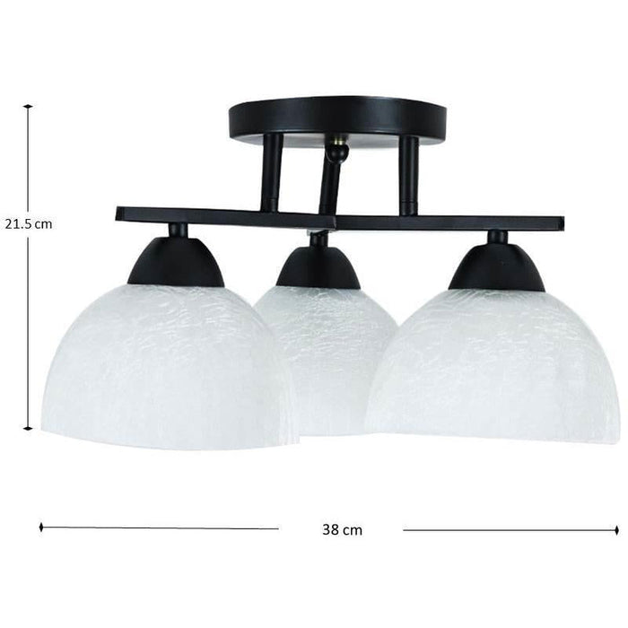 Lámpara Techo Negro 3L E27 5W (Bombillos Led Incluidos)