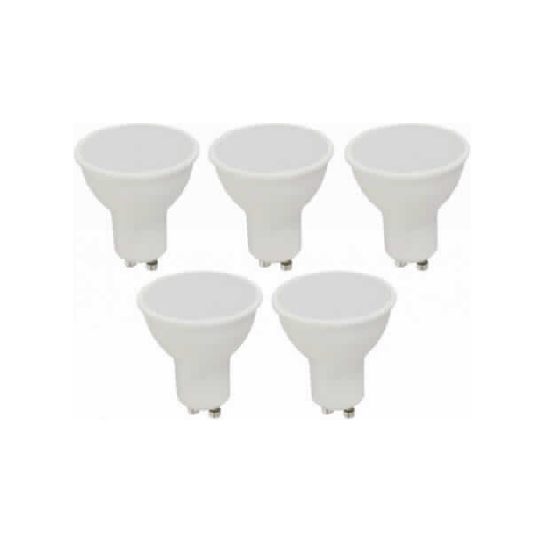 BOMBILLO LED GU10 5W 85-265V 6000K NON-DIM 5 PIEZAS  BLISTER