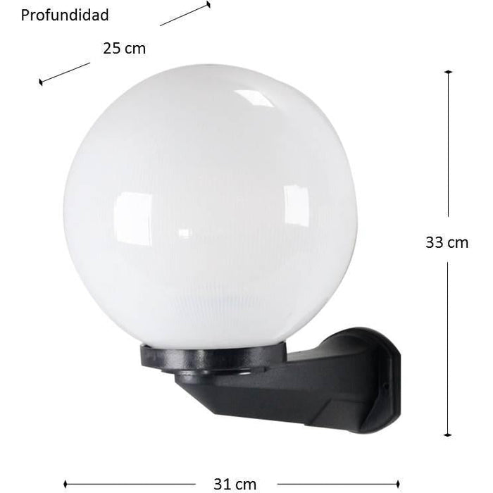 LAMP. EXT. PARED NEGRO 1L E27 60W (CONVERTIBLE A POSTE)