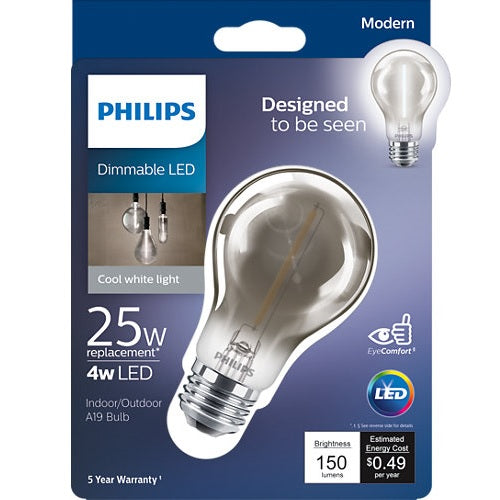 BOMBILLO LED MODERN 4W A19 840 E26 DIM 4PKBC