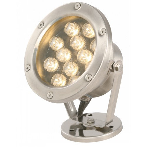 LAMP. LED EXT. PISO PLATEADO 1L 12W 24V 3000K SUMERGIBLE