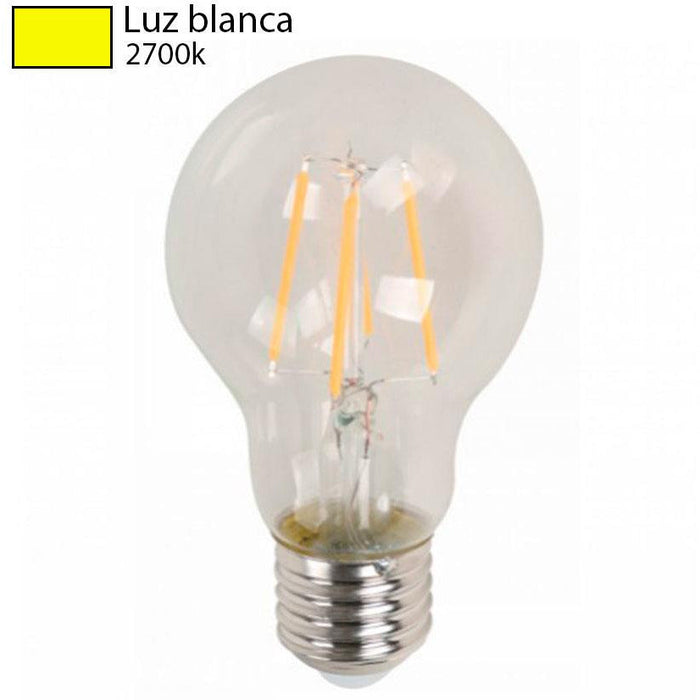 BOMB. LED A19 FILAMENTO E27 5W 2700K 4PZAS