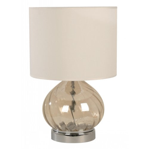 LAMP. MESA AMBAR Y CROMO 1L E27 60W