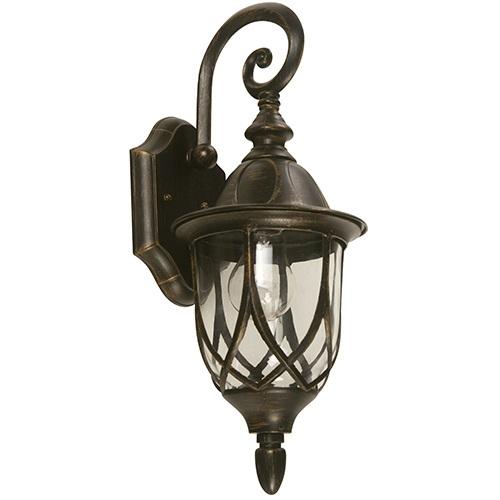 LAMP. EXT. PARED NEGRO+DORADO 1L E27 100W