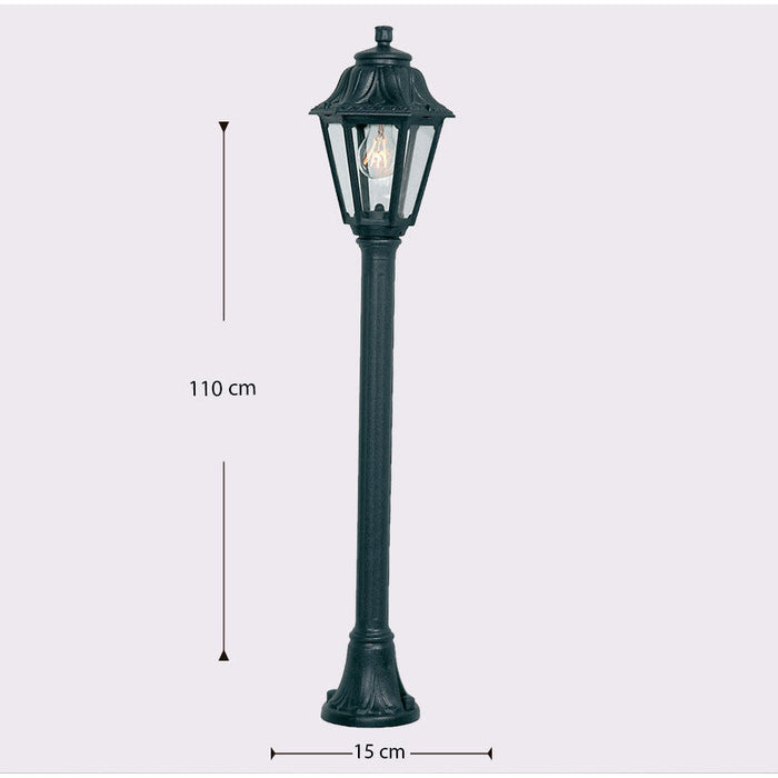 LAMP. EXT. POSTE MIZAR/ANNA NEGRO 1L E27 6W (I/B)