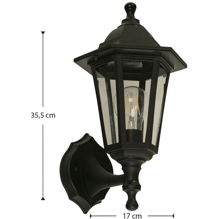 LAMP. EXT. PARED NEGRO 1L E27 40W (2 PIEZAS)