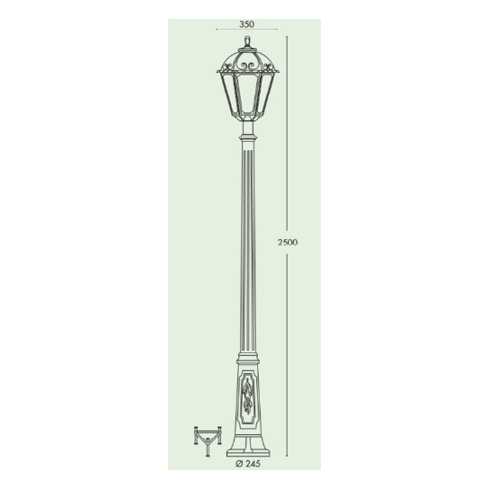 LAMP. EXT. POSTE FAROL RICU/SILOE NEGRO 1L E27 60W