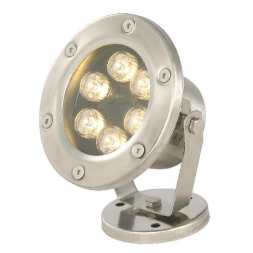 LAMP. LED EXT. PISO PLATEADO 1L 6W 24V 3000K SUMERGIBLE