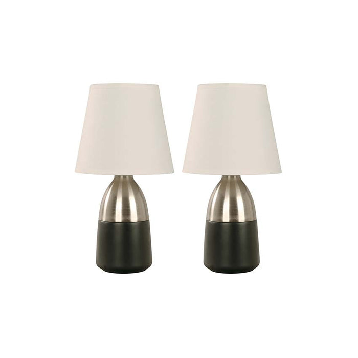 LAMP. MESA NÍQUEL SATINADO 1L E27 40W TOQUE (2 PIEZAS)