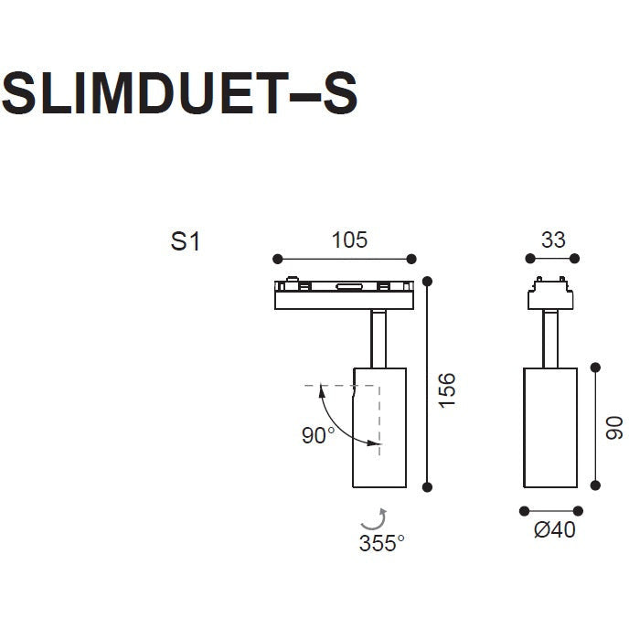 LAMP. LED REFLECTOR SLIM RIEL NEGRO 1L 6.4W 24V 3000K