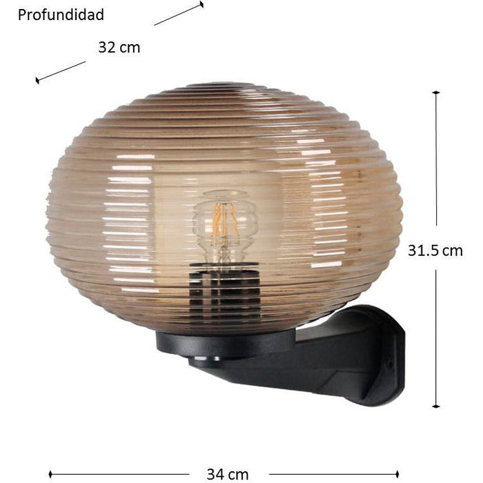 LAMP. EXT. PARED NEGRO 1L E27 60W (CONVERTIBLE A POSTE)