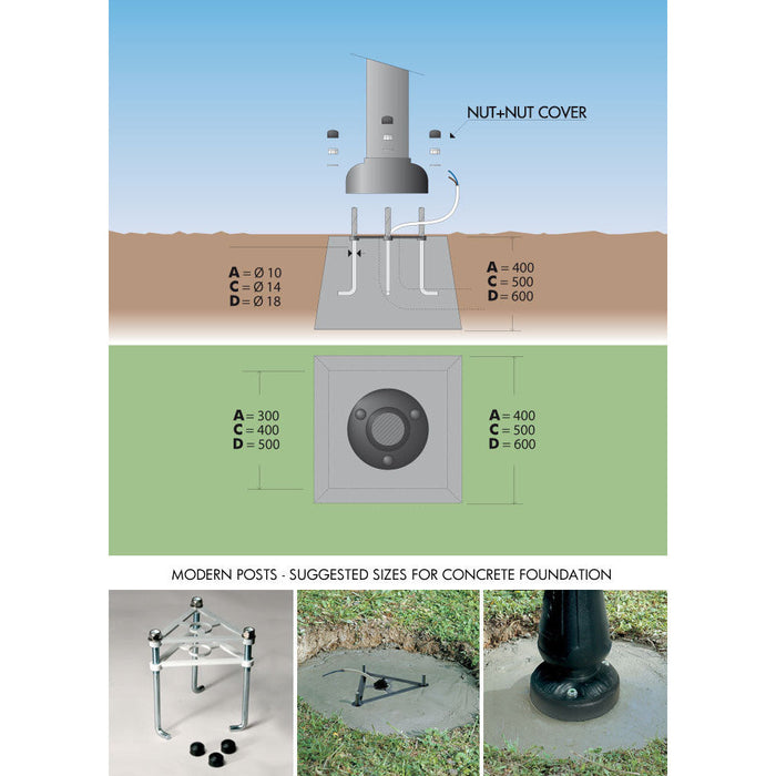 LAMP. EXT. POSTE EKTOR 3000 GRIS FUMAGALLI