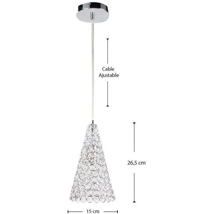 LAMP. COLGANTE CROMO 1L E27 40W