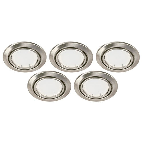 LAMP. LED TECHO NÍQUEL SATINADO  GU10 1L 3W 120V 6000K (5 PIEZAS) (BOMBILLOS LED INCLUIDOS)