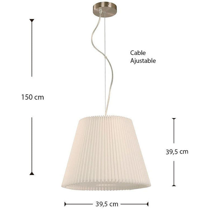 LAMP. COLGANTE NÍQUEL SATINADO 1L E27 10W (BOMBILLO INTELIGENTE INCLUIDO)