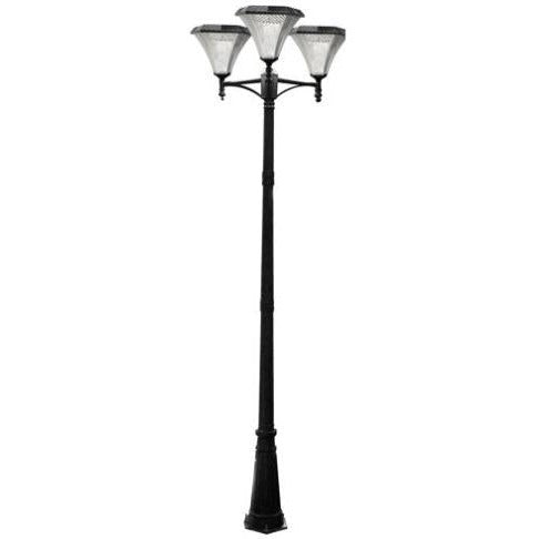 LAMP. LED EXT. SOLAR POSTE NEGRO 3L 20W 3.2V 3000/4000/6500K+RGB (CON CONTROL REMOTO) (CUERPO)