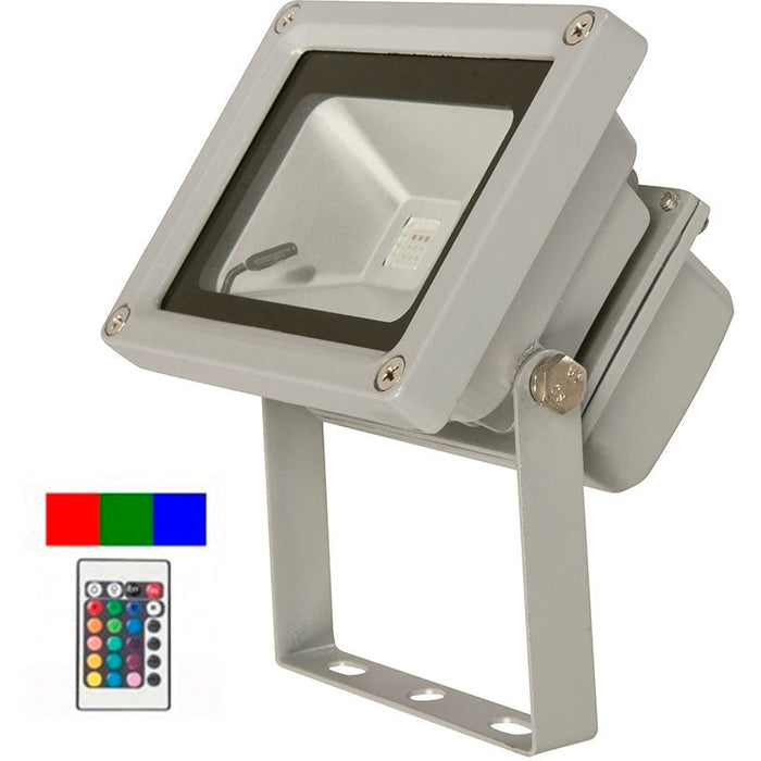 LAMP. LED EXT. REFLECTORA GRIS 10W 85-277V RGB CONTROL REMOTO